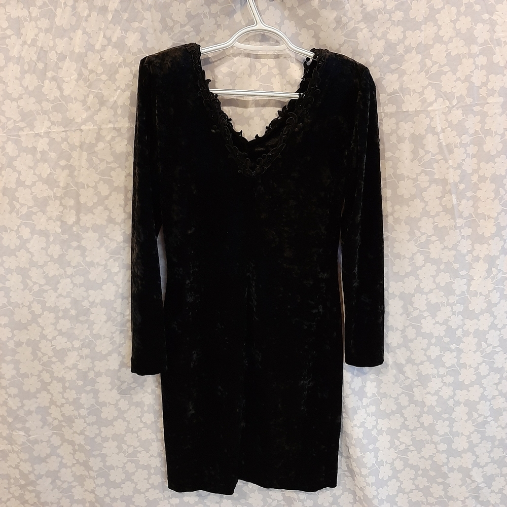 Molly Malloy Vintage Crushed Velvet Evening Dress